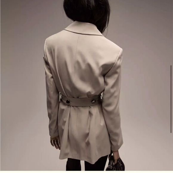 NWT Topshop Belted Longline Blazer Jacket Size 10 - Picture 4 of 10